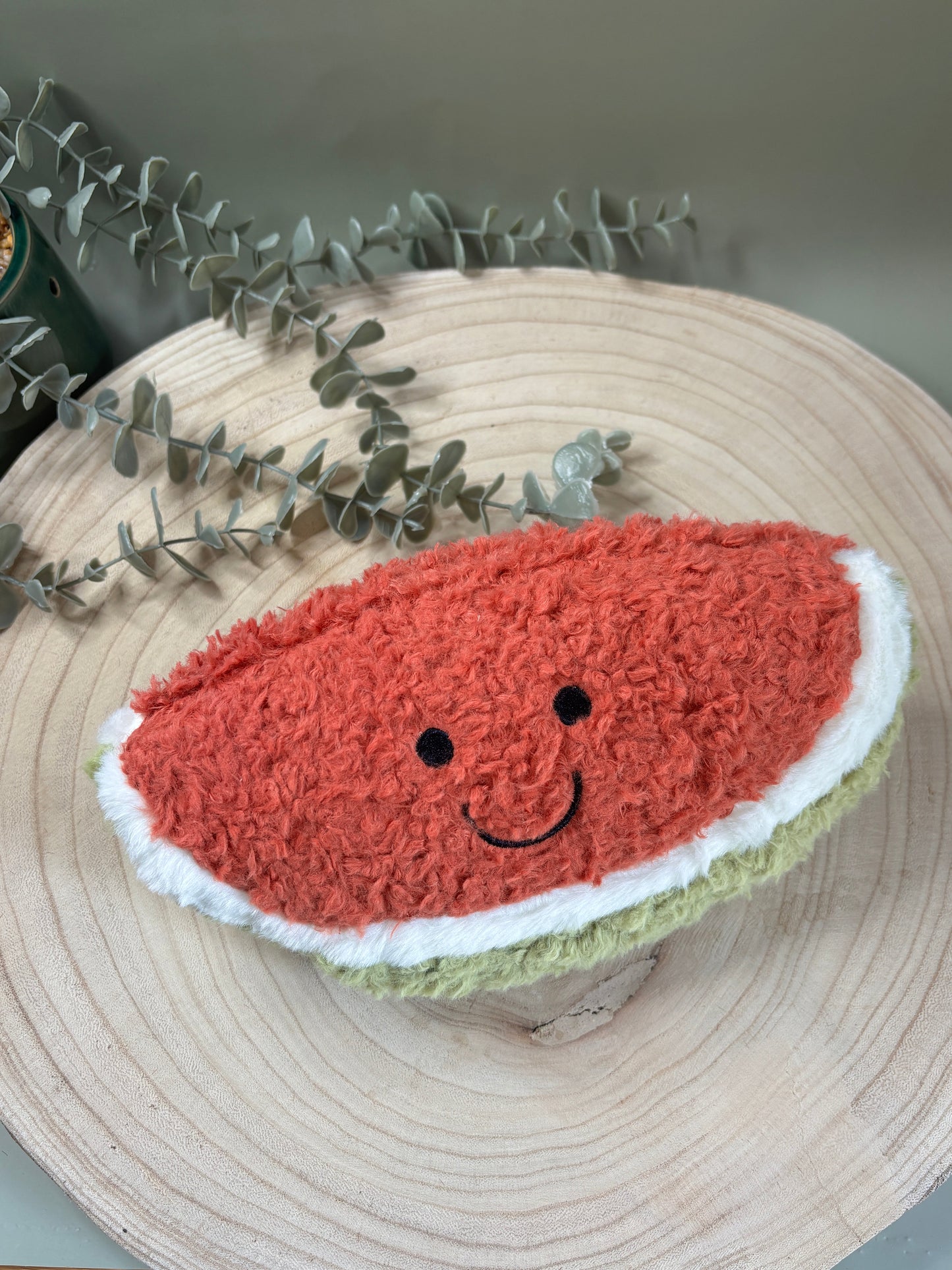 Large Watermelon Plush Toy (No Squeak)