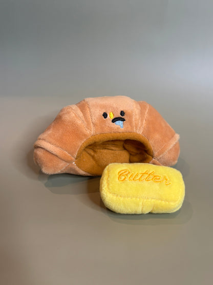 Croissant and Butter Dog Toy